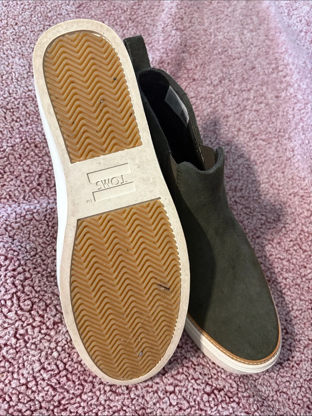 Toms Olive Suede Chukka Boots with Cream Sole